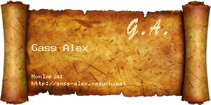 Gass Alex névjegykártya